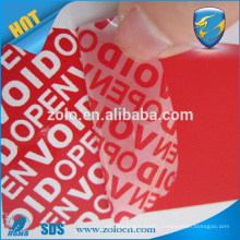 Popular Customized Box Seal Tamper Proof Anti-counterfeit different colour void sticker